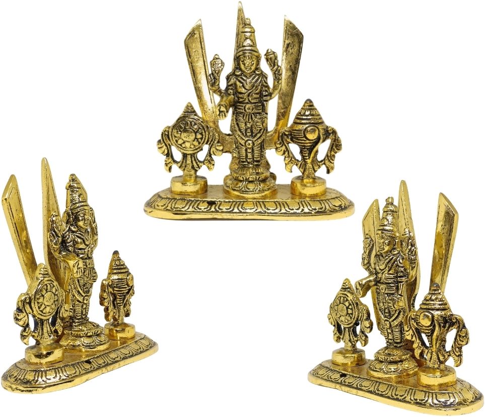 Premium Brass Tirupati Balaji small Idol – Ideal for Pooja and Festivals Decorative Showpiece-10 cm-image-9