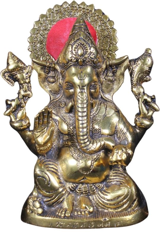 German Silver Lord Ganesha Golden Idol – A Symbol of Divine Blessings Decorative Showpiece-10 cm-image-20