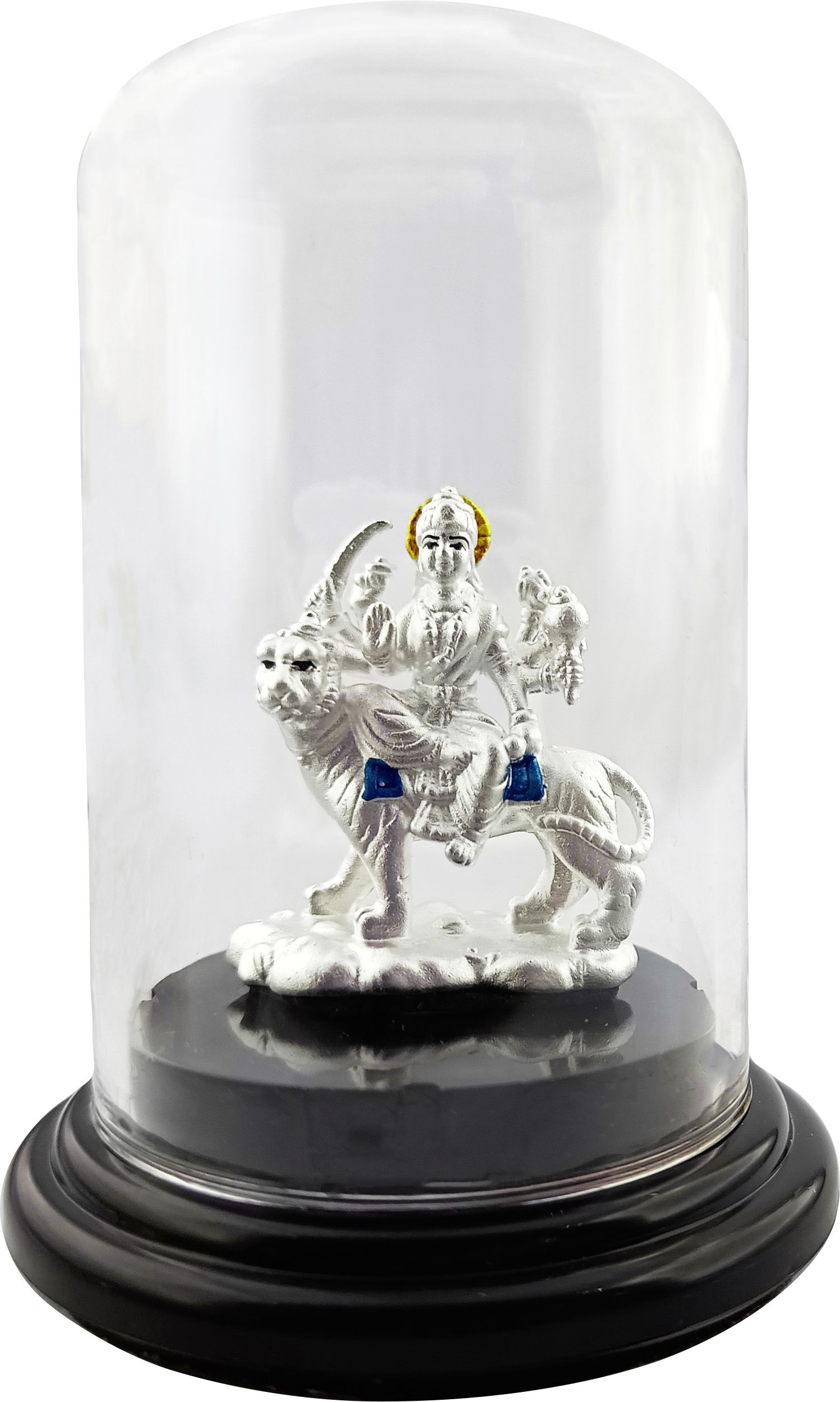silverspot jewel 999 Pure Silver Beautiful Maa Durga/Ambe Maa with Acrylic Base Idol/Statue Decorative Showpiece - 2.5 cm-picture-25