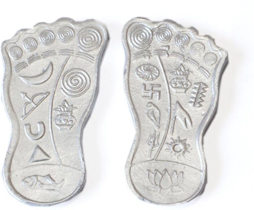 ASTRO-D Laxmi Charan 999 Pure Silver Use in Laxmi puja (4gm) Decorative Showpiece - 2 cm-image-31
