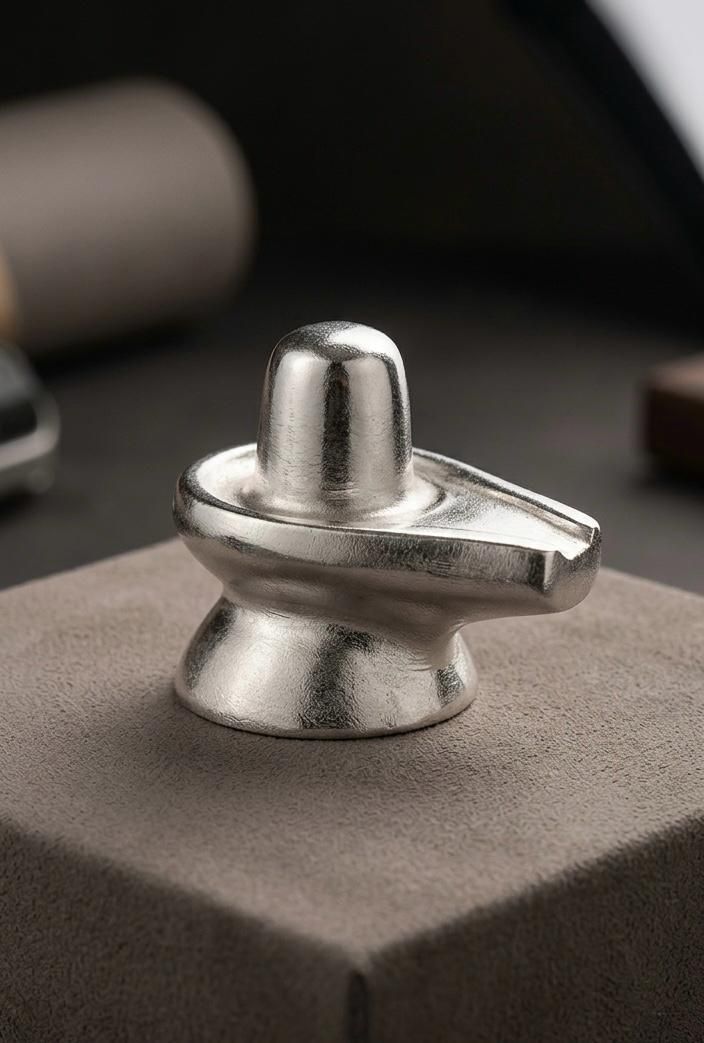 chkoteravatiya Silver para Shivling, Natural Mercury Shiv ji Lingam 100gram Decorative Showpiece - 5 cm-picture-24
