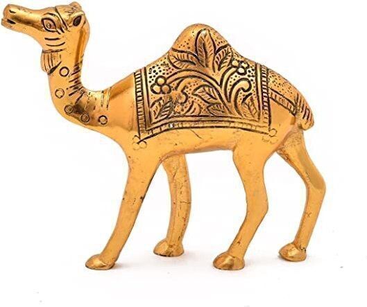 Golden Metal Rajasthani Camel Showpeice Decorative Showpiece - 10.2 cm-image-47
