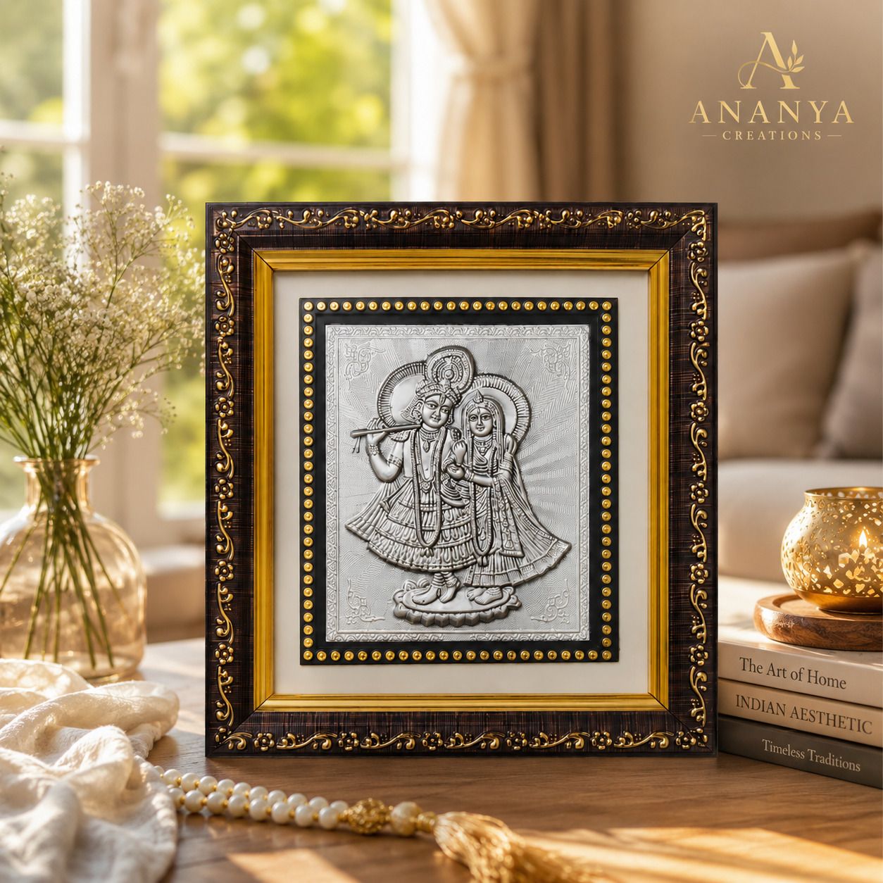 Ananya Creations Premium Radha Krishna Silver Plated Frame Decorative Showpiece - 13 cm-image-28