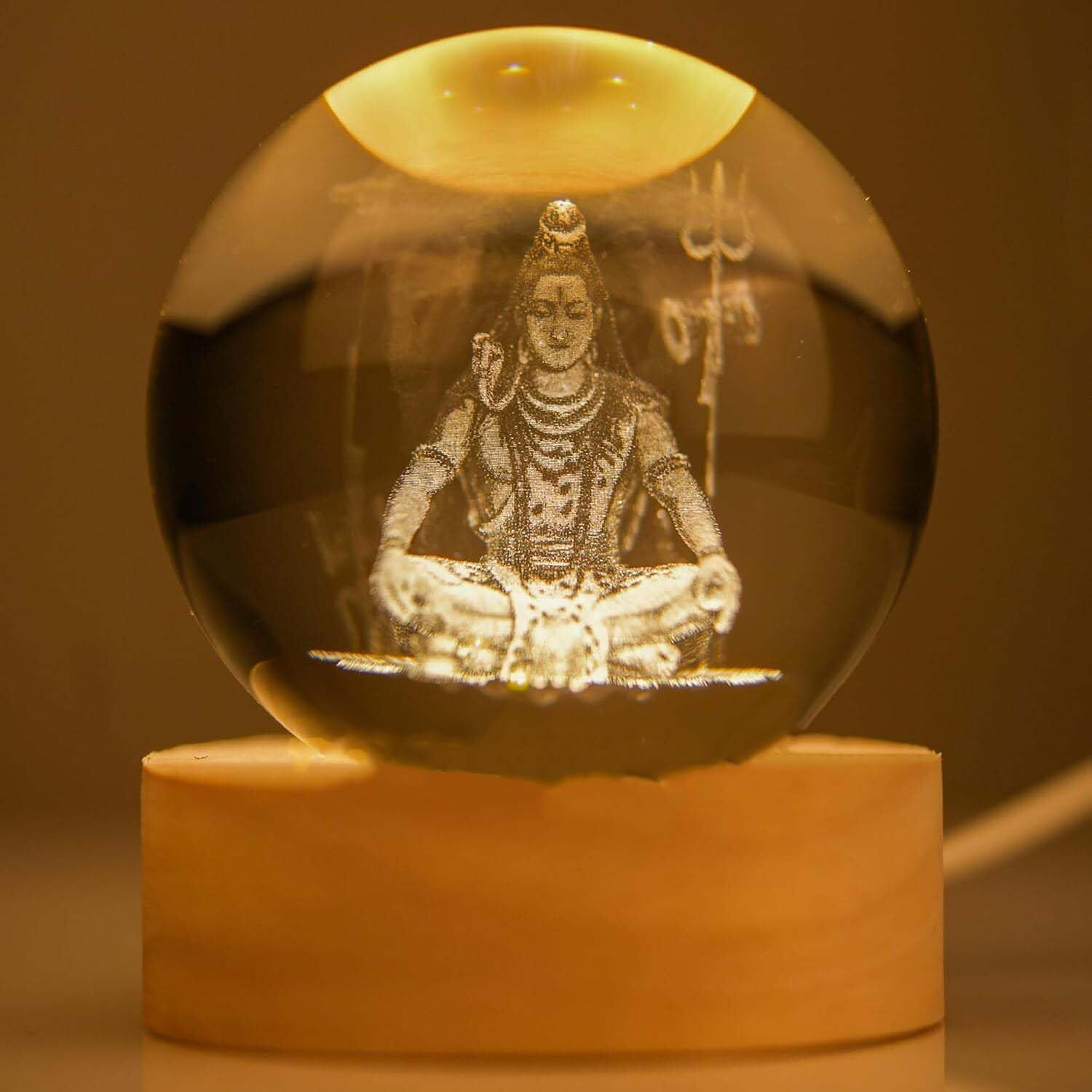Lord Shiva Crystal Ball - Auspicious Home Decor Night Lamp-image-20