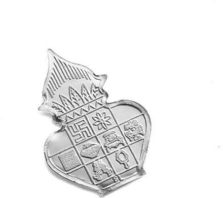 925 Silver Nakshi Kalash Coin - Yantra for Pooja, Donation, Temple & Gifting Decorative Showpiece - 4 cm-image-7