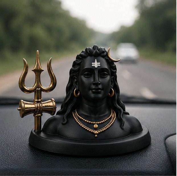 Adiyogi Shiva Idol with Trishul for Car Dashboard Home Office Decor Decorative Showpiece - 5 cm-image-29