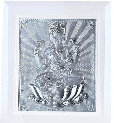 universal art xpress Pure Silver Goddess Laxmi Silver Photo Frame for Wealth & Prosperity Decorative Showpiece-7.5 cm-picture-37
