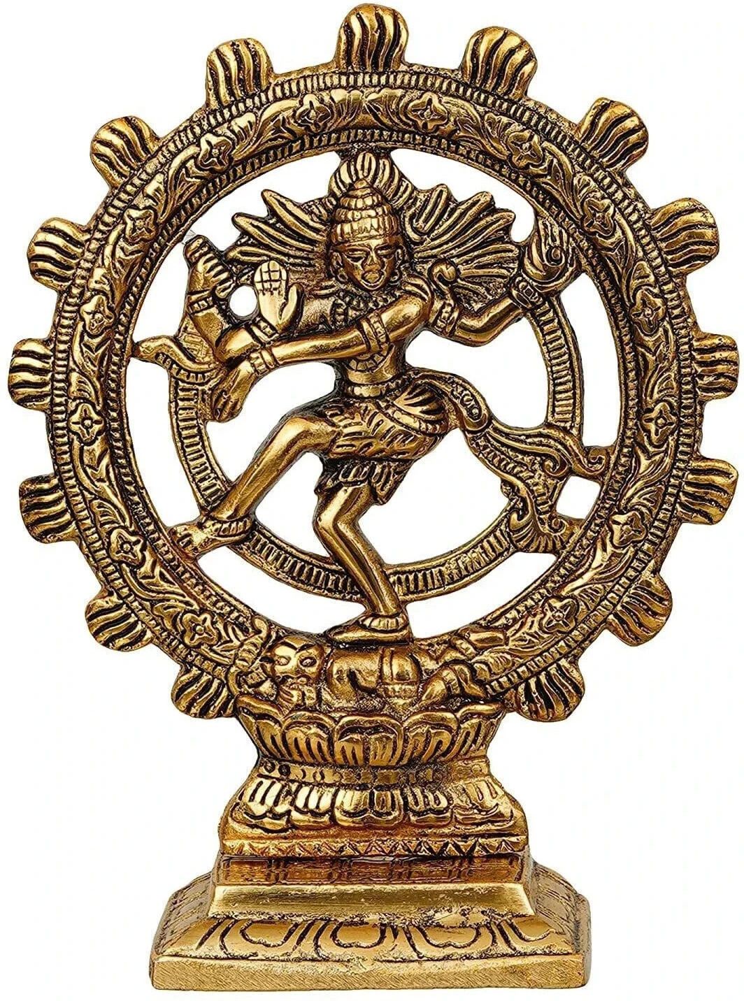 Metal Lord Shiva Dancing Natraj Statue Decorative Showpiece - 22 cm-image-2