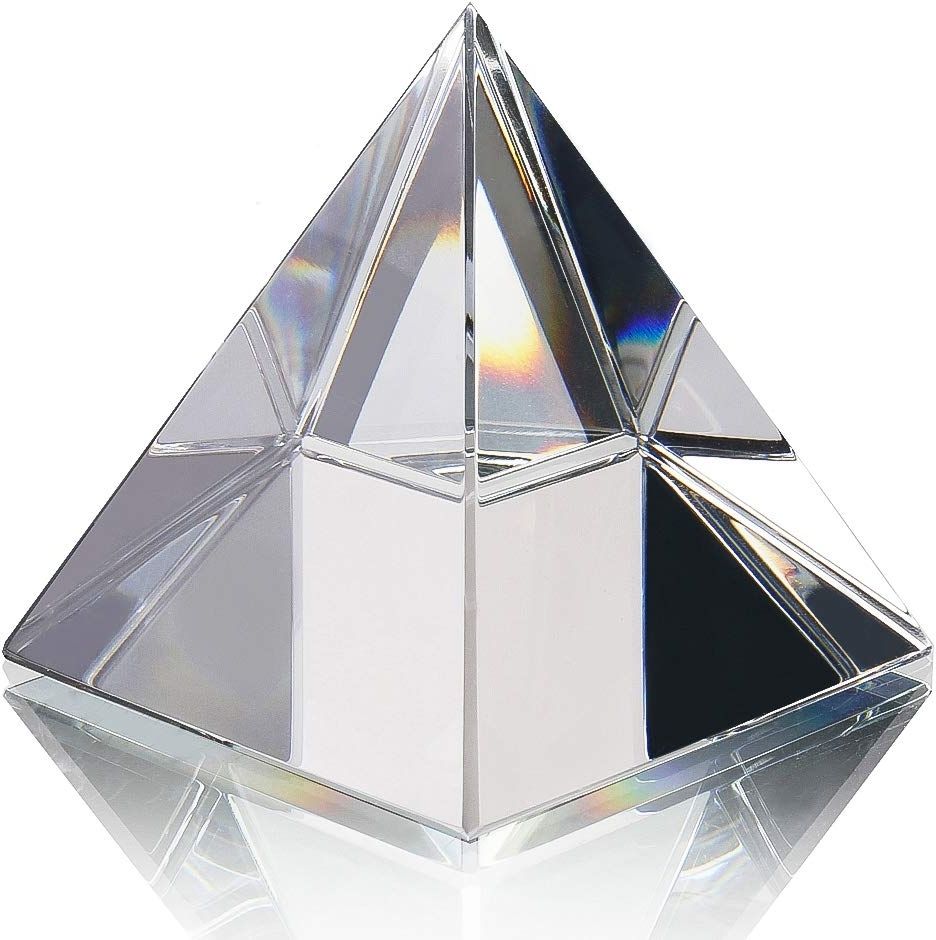 Pyramid Figurine Glass Paperweight with Gift Box |Transparent Decor Showpiece Decorative Showpiece - 6.1 cm-image-13
