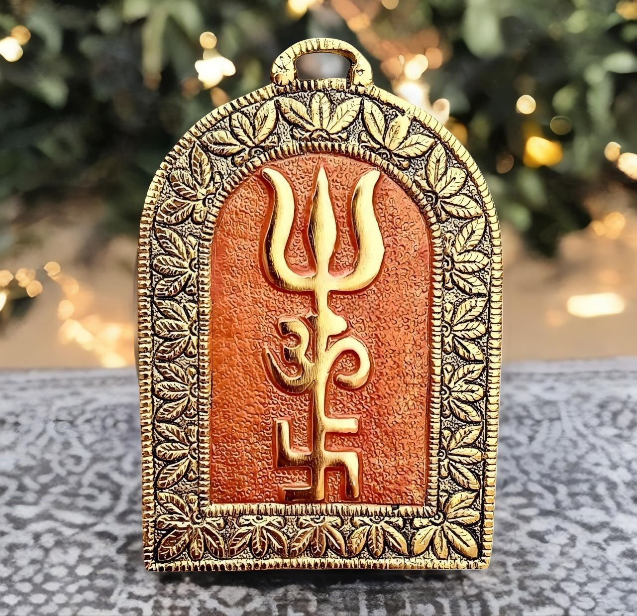 SP Handicrafts Vastu Trishakti Yantra Home, Office, Shop Main Door Entrance Decorative Showpiece - 17 cm-image-6