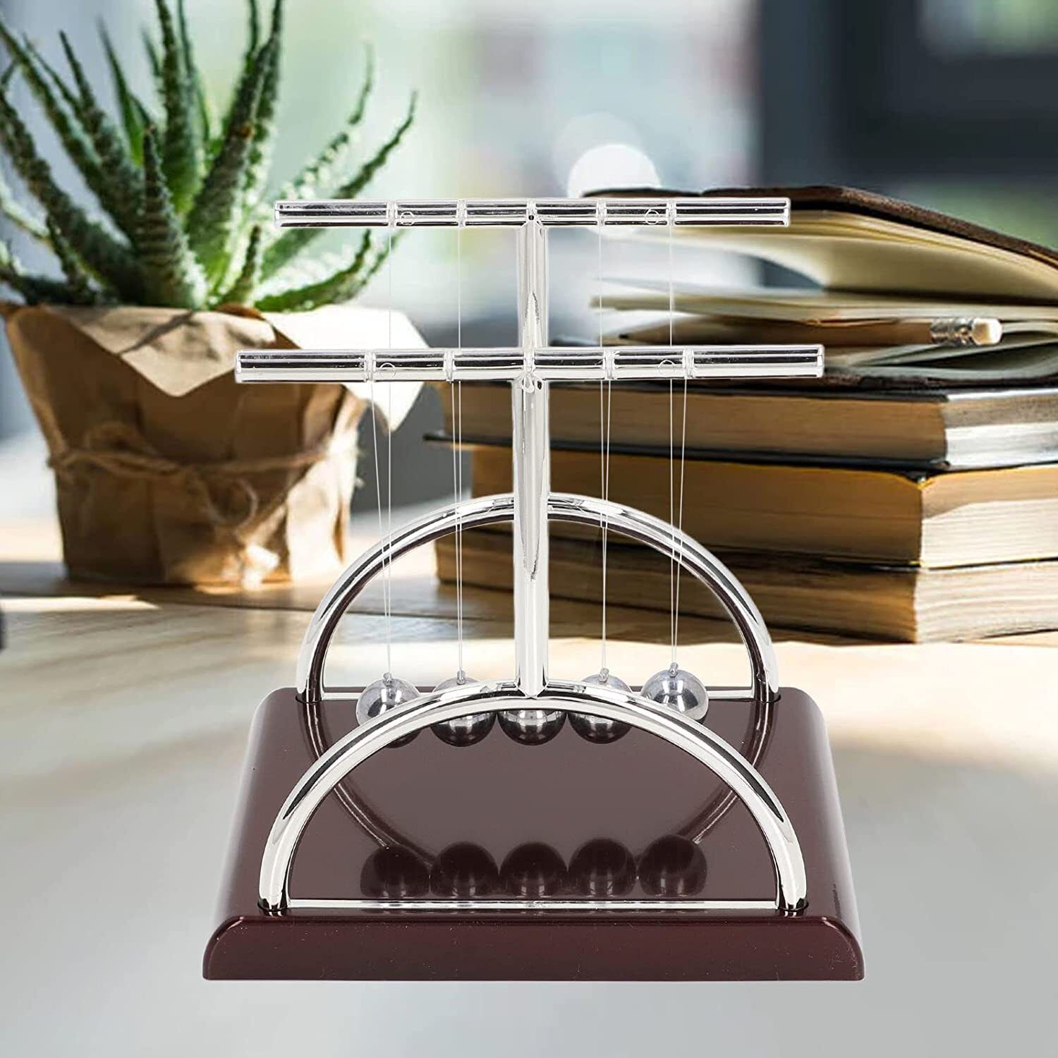 Newton Cradle Balance Ball Pendulum Decorative Showpiece-image-35