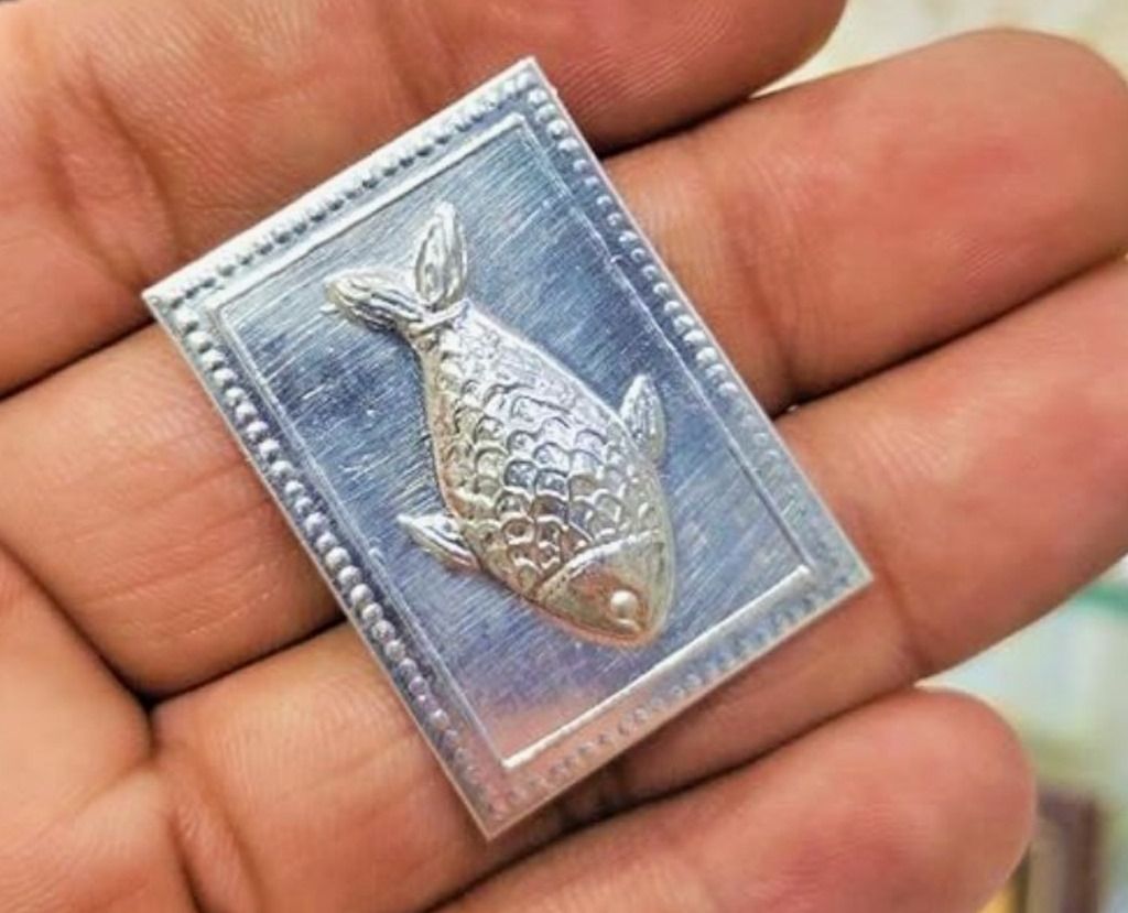 ASTRO-D pure Silver fish used in pooja mandir business growth 1.79gm Decorative Showpiece - 3 cm