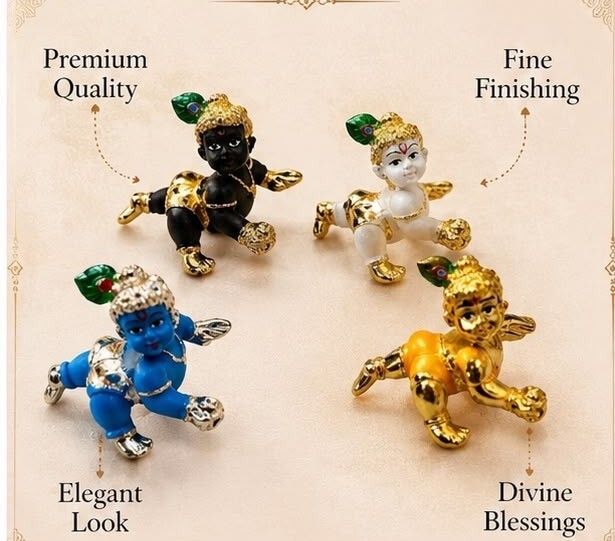 Premium Laddu Gopal Ji Idol Set Decorative Showpiece - 0.3 cm-image-2