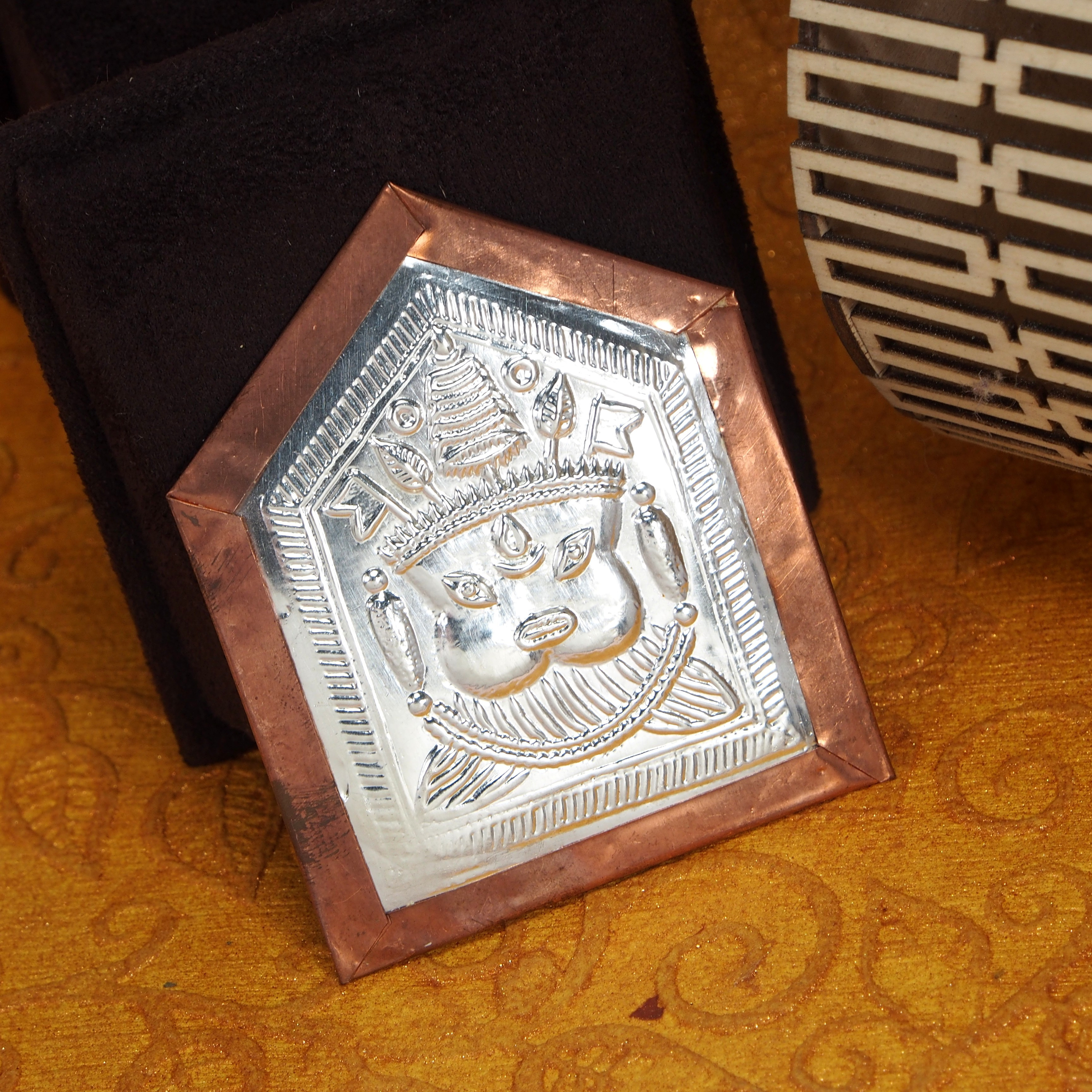 nakoda store Jogeshwari Dev (Maharashtrian Dev Tak) 3gm Pure Silver Decorative Showpiece - 6.985 cm image 1