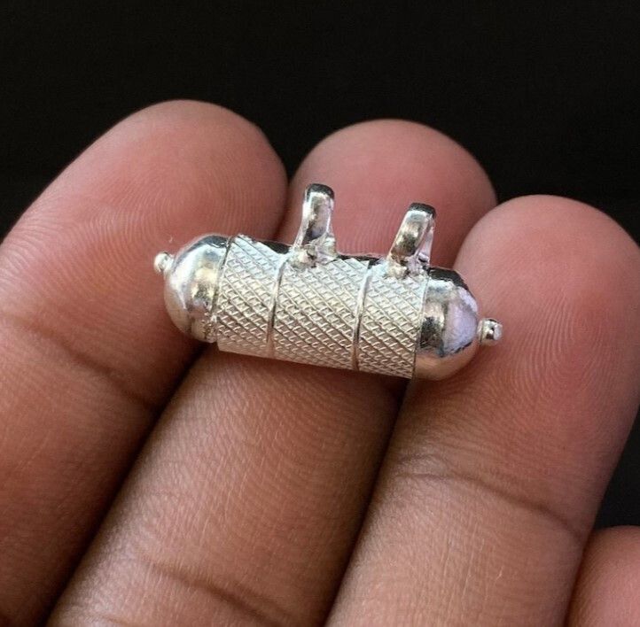 ASTRO-D SIVER 999 Spiritual Power Taweez Pendant (cylinder shape) Length 1.50 cm Decorative Showpiece - 3 cm