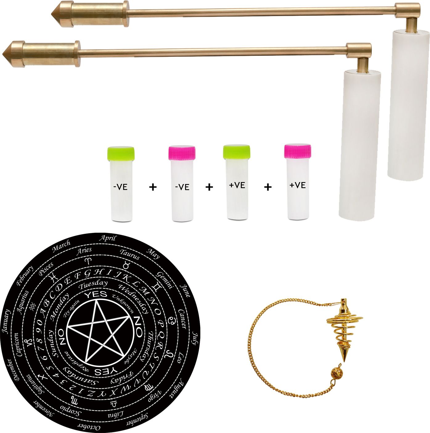 vastu vardan Vastu Dowsing Brass White Handle Rods (1 Pair)| Aura Scanner | Vastu Remedy Decorative Showpiece-13.5 cm-picture-3