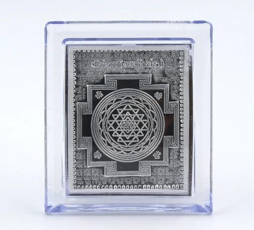 Pure Silver Laxmi Yantra Framed,Wealth & Prosperity Presence Decorative Showpiece-7.5 cm-image-47