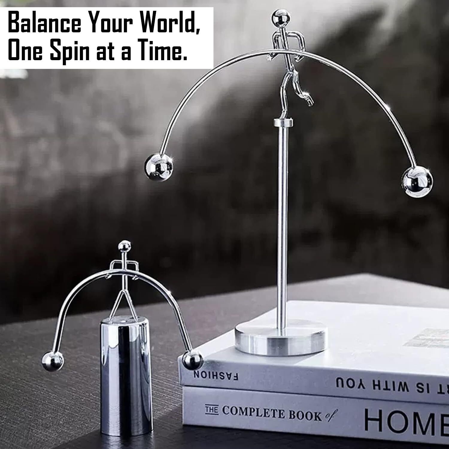 pmeshop Adult Stainless Steel Balancing Toy | Engular Momentum Silver Pole Balancing Man-picture-20