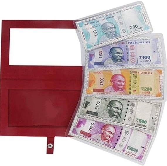 altrona Pure Silver Note Pack of 5 | 999 Fine Silver Notes with Gift Box Decorative Showpiece - 17.3 cm-picture-11