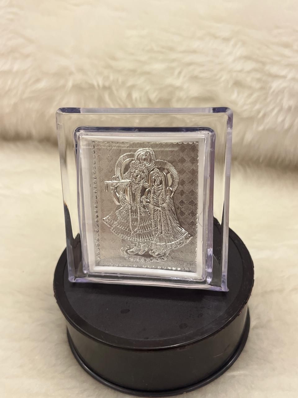 srivasavi 999 Silver Radha Krishna photo stand Decorative Showpiece - 7.5 cm-picture-21