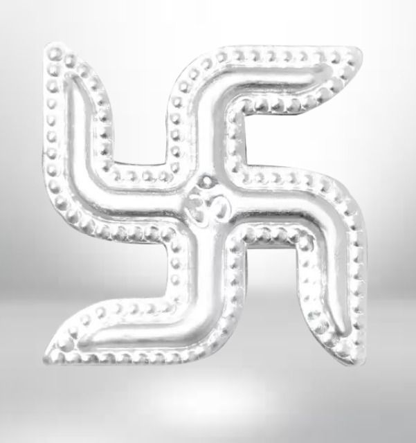 shreenath KMJ Pure Silver(chandi) Swastik/Sathiya for Pooja Temple Decorative Showpiec_i20 Decorative Showpiece - 2 cm-picture-43