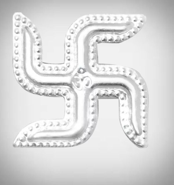 KMJ Pure Silver(chandi) Swastik/Sathiya for Pooja Temple Decorative Showpiec_i45 Decorative Showpiece - 2 cm-image-29