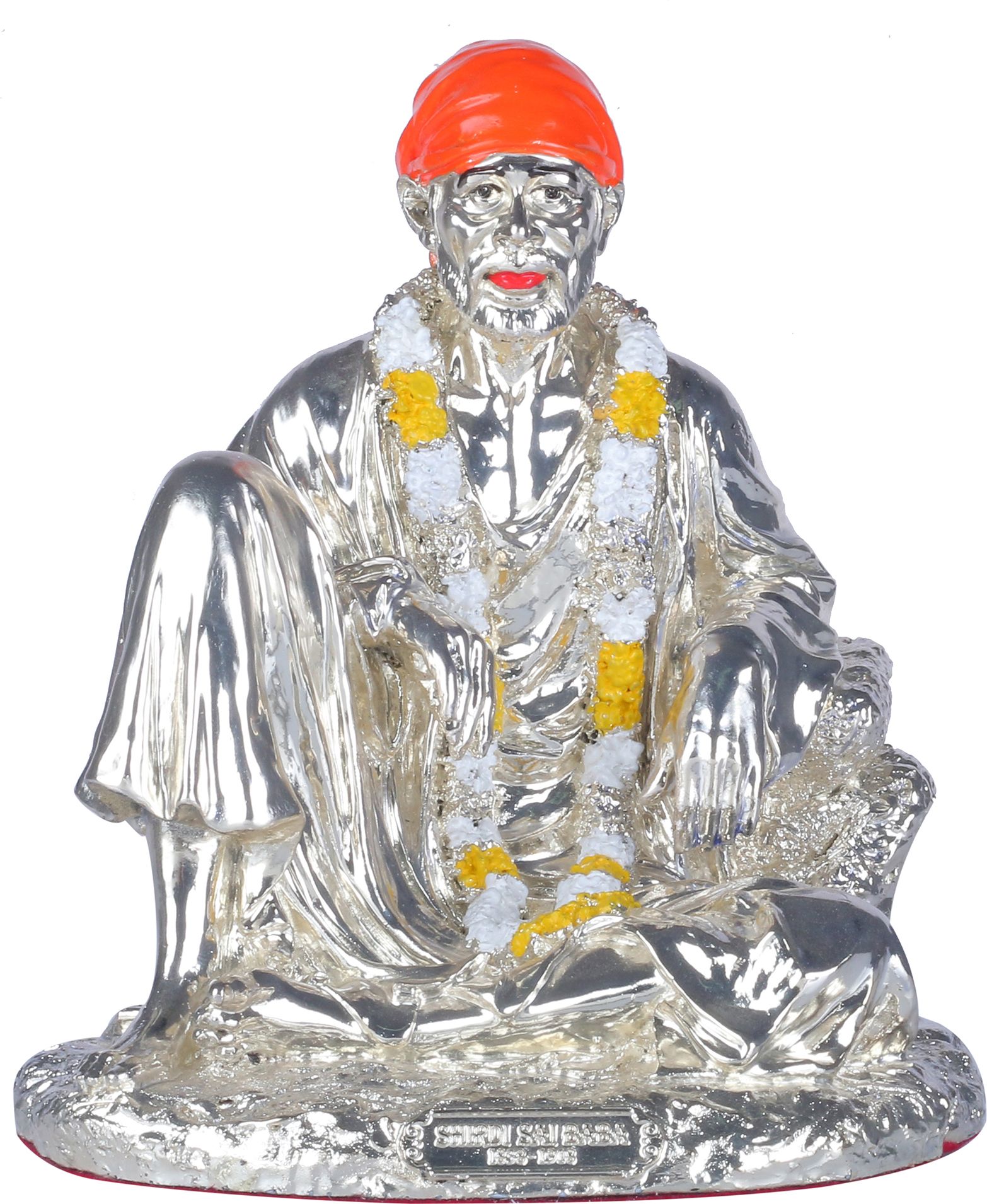 Decorative Silver Plated Sai Baba Idol Showpiece Ideal for Home & Office Decor Decorative Showpiece-10 cm-image-2