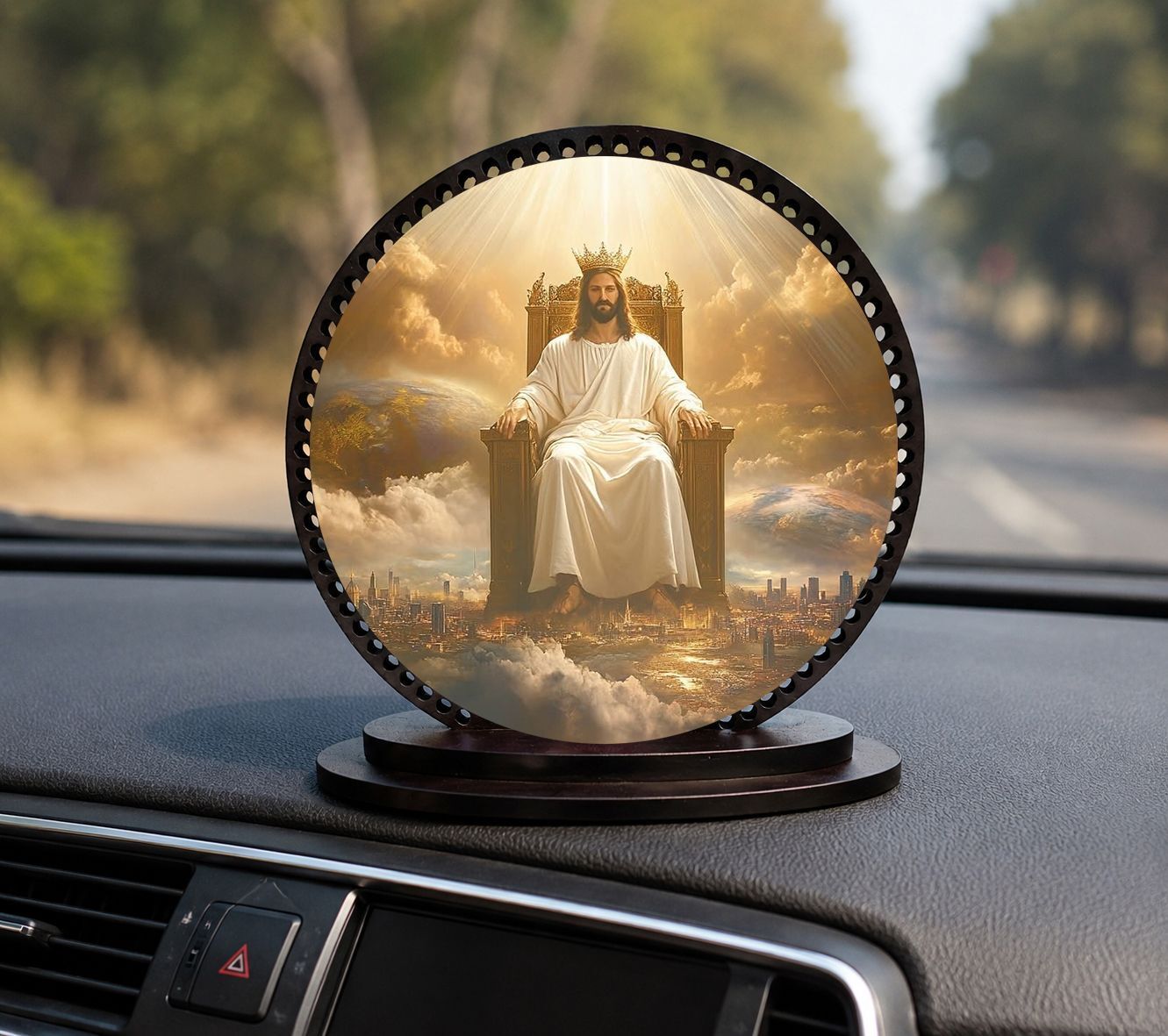 yashika Divine Blessings Circular Jesus Car Dashboard Idol-10 Decorative Showpiece - 1 cm-picture-20