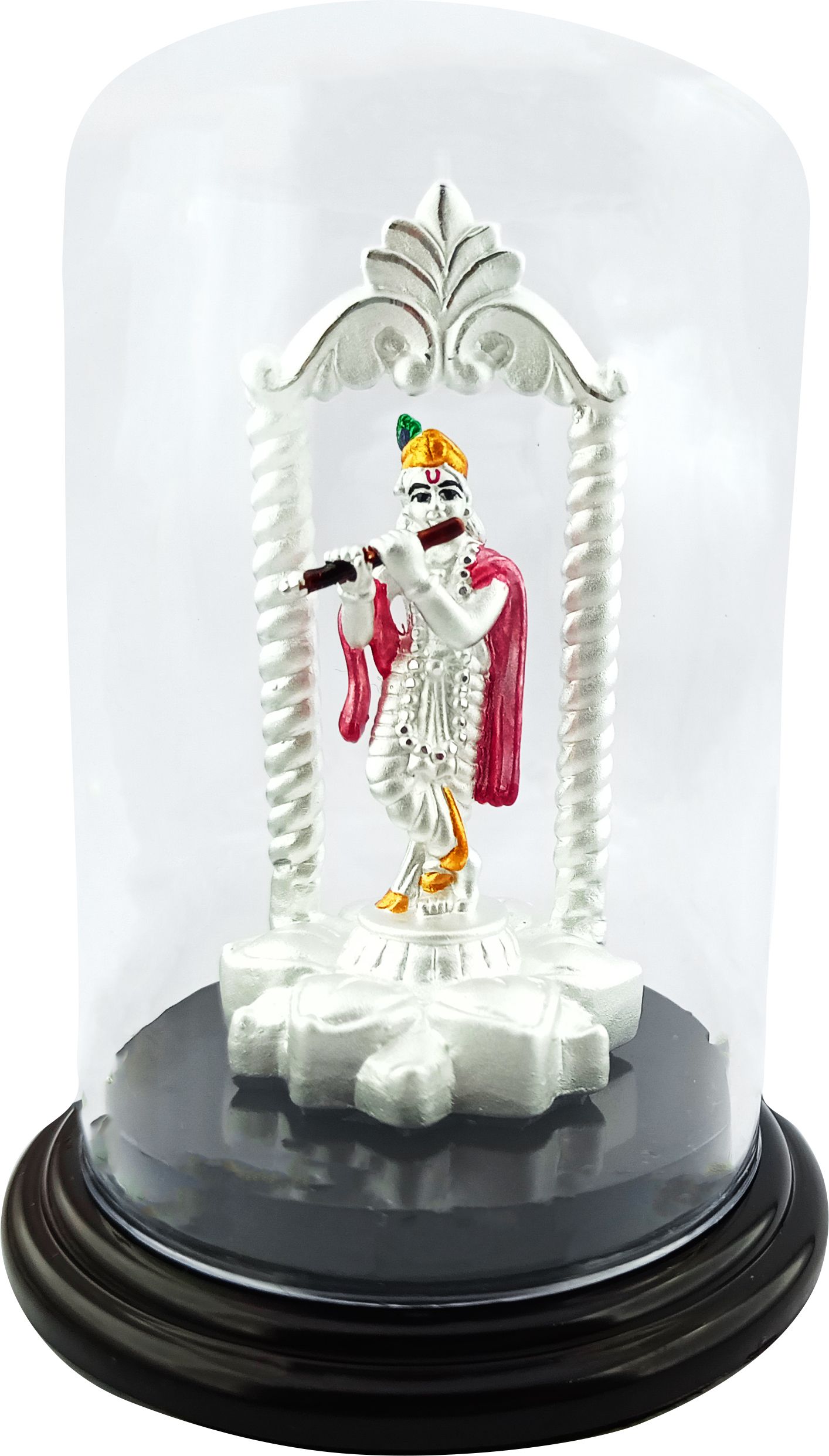 silverspot jewel 999 Pure Silver Beautiful Krishna/Kanha with Acrylic Base Idol/Statue for Pooja Decorative Showpiece - 4 cm-picture-32
