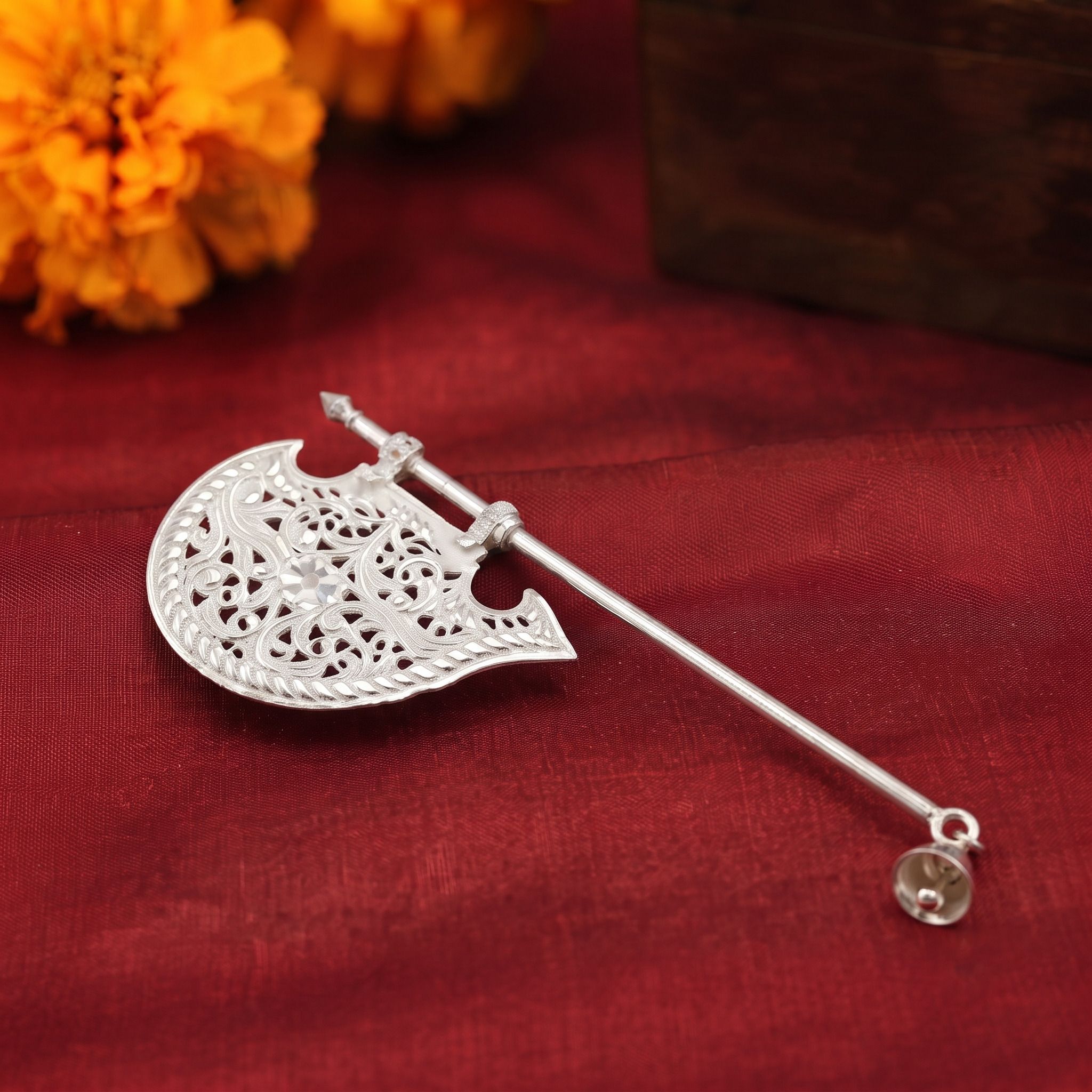 astro-d Modern silver pankhi, small fan or pankhi for god puja, 65 GRAM Decorative Showpiece - 10 cm-picture-28