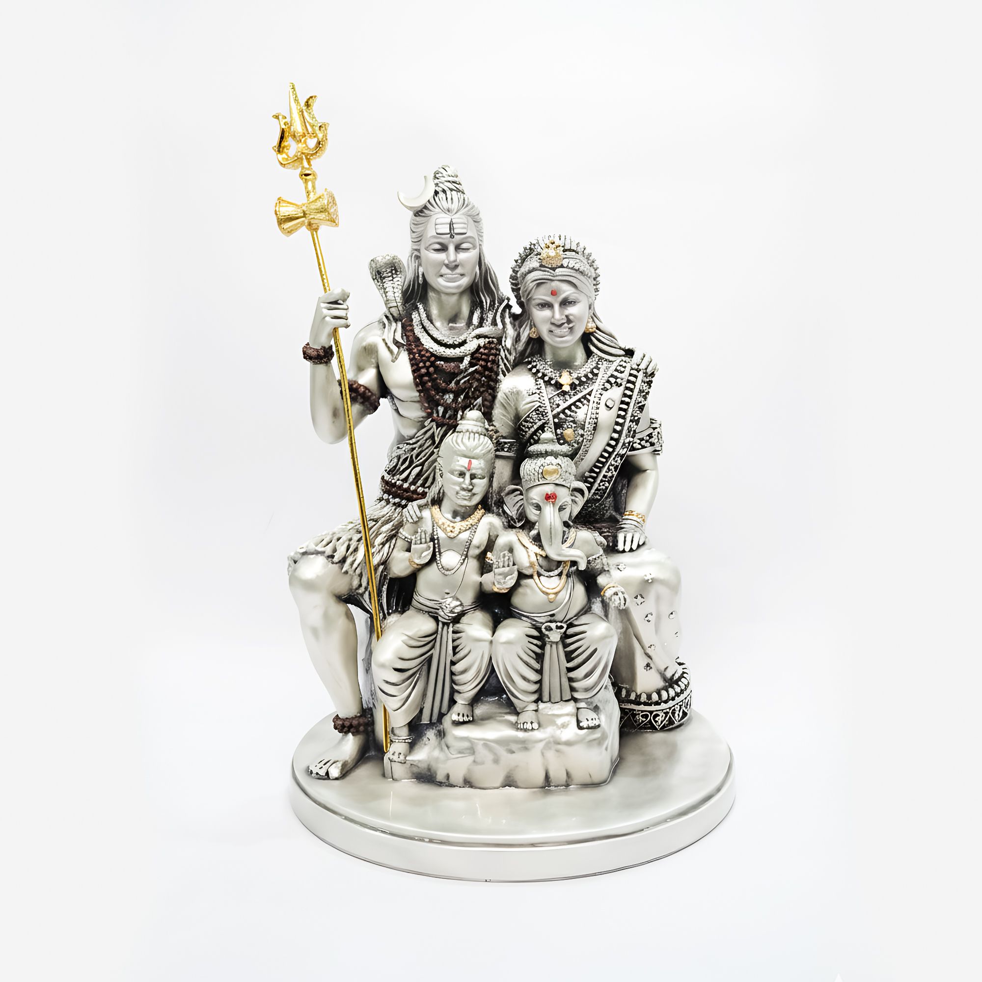 sai divya silver plated shiv parivaar Decorative Showpiece - 23 cm-picture-15