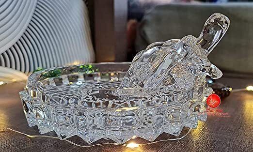 Vastu Feng Shui Crystal Turtle Tortoise with Plate for Good Luck Showpiece Decorative Showpiece - 9 cm-image-15