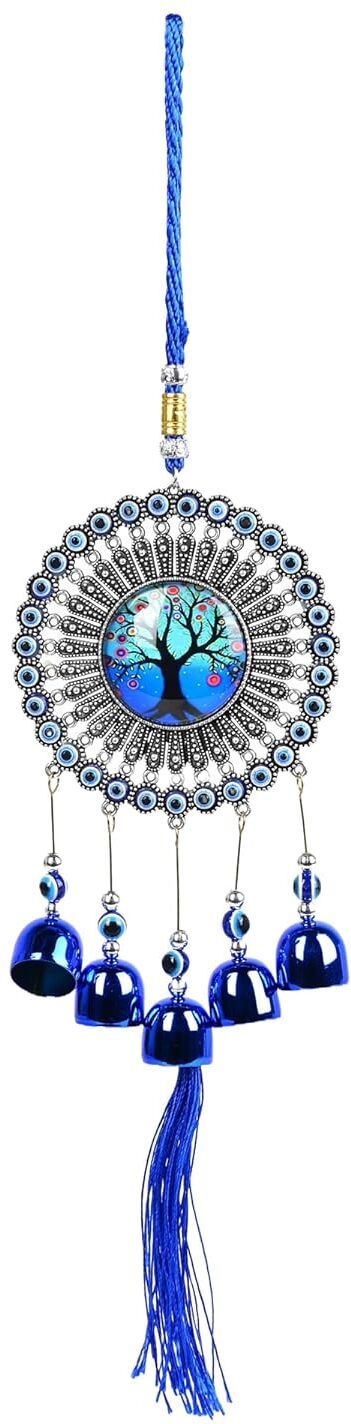 giftwa Evil Eye Wind Chime for Car & Home,Balcony & Living Room | Evil Eye Hanging Brass Windchime-picture-13