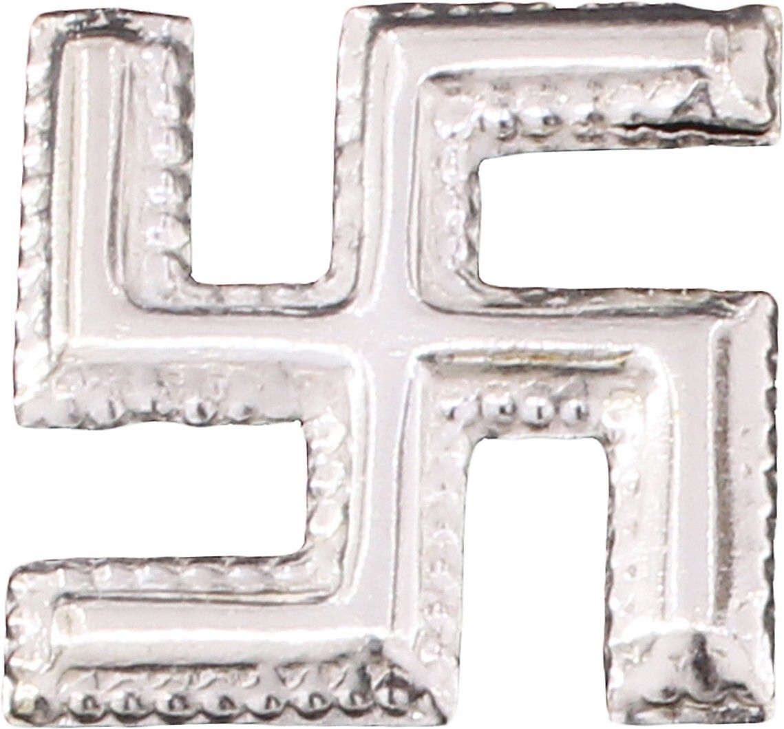 Silver Swastik for Home Vaastu worship and decorative item Decorative Showpiece - 2 cm
