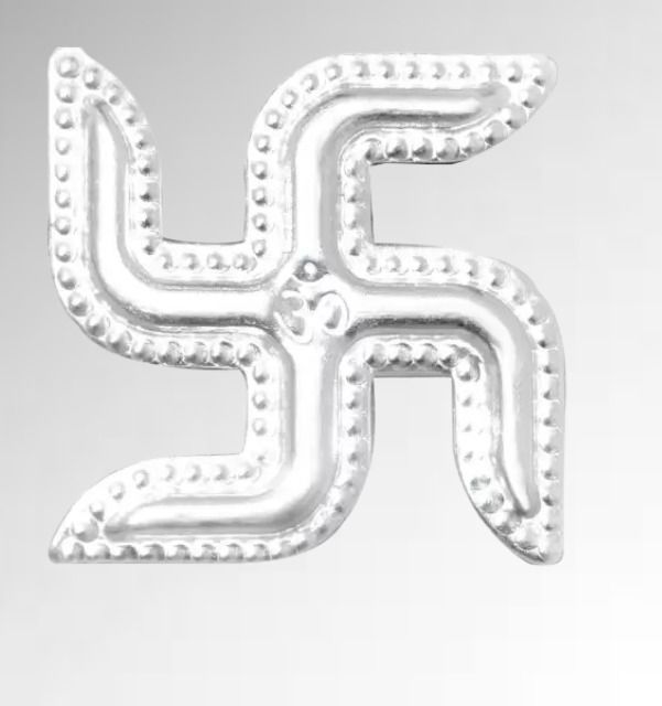 shreenath KMJ Pure Silver(chandi) Swastik/Sathiya for Pooja Temple Decorative Showpiec_i48 Decorative Showpiece - 2 cm-picture-24
