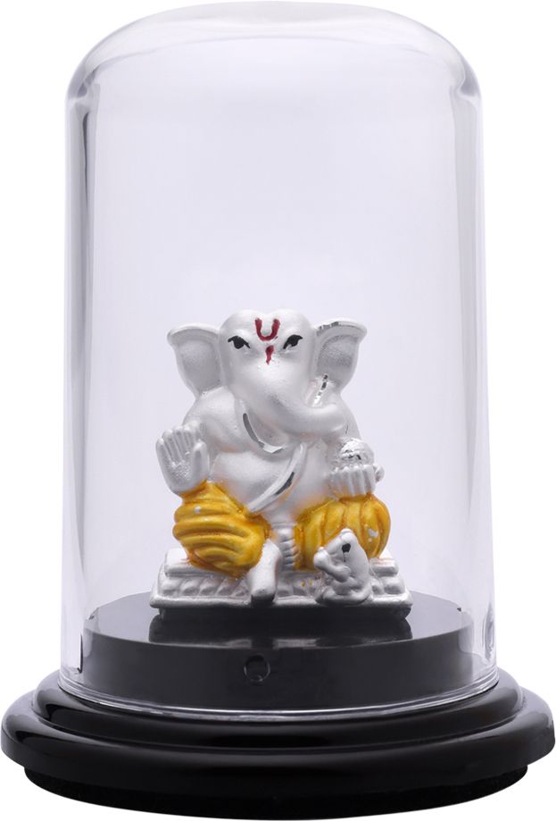 lezilver Silver Vinayaka idol Gift Items for Study room /Dashboard Decorative Showpiece - 4 cm-picture-47