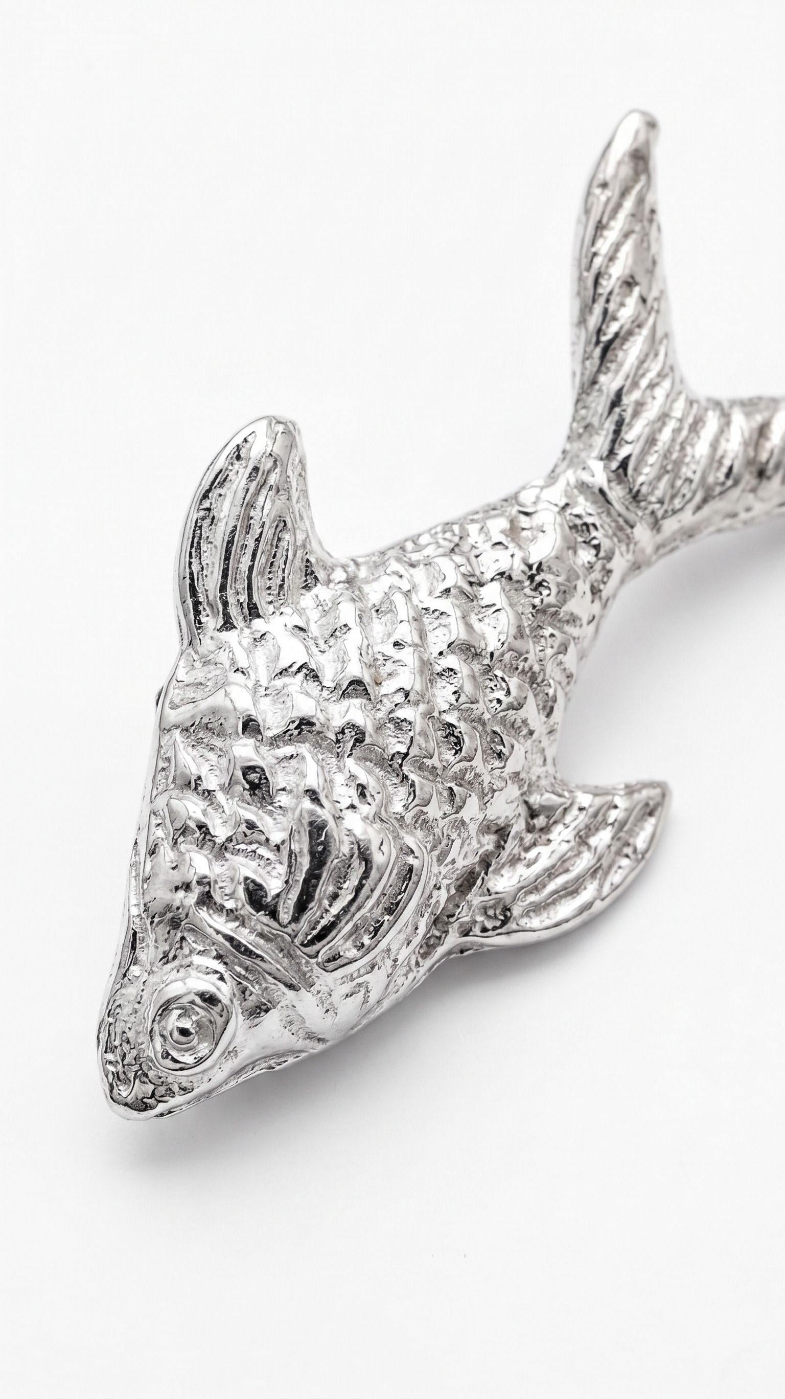 Silver Fish for , Pooja and Astrological Use Polished Finish, 2x1 cm, 8 GM Decorative Showpiece - 3 cm-image-14