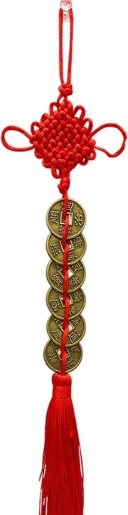 Feng Shui Coins for Wealth and Success (6 Coins) Red Copper Hanging Ornaments Decorative Showpiece - 6 cm-image-43