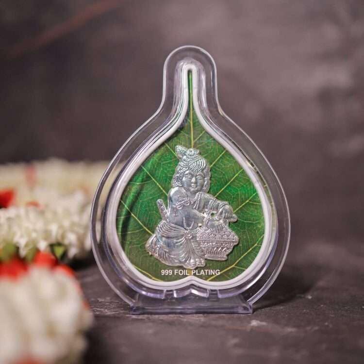 Balkrishna Silver Leaf Frame | Acrylic Photo Frame | Hindu God Idols Decorative Showpiece-7.5 cm-image-5