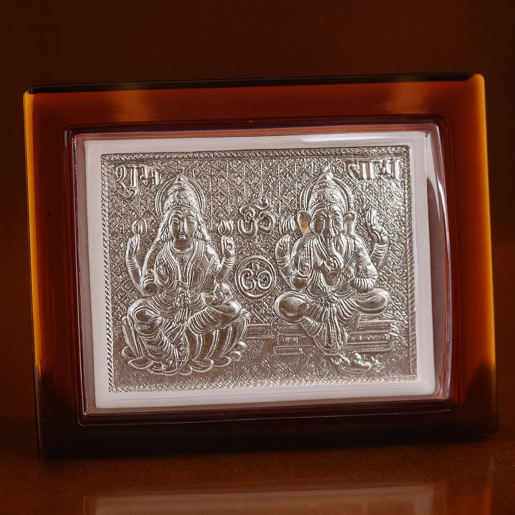 altrona Pure Silver Small Ganesh Laxmi Frame (7x5 cm) for Temple, Office Desk & Gift,car Decorative Showpiece - 5 cm-picture-44
