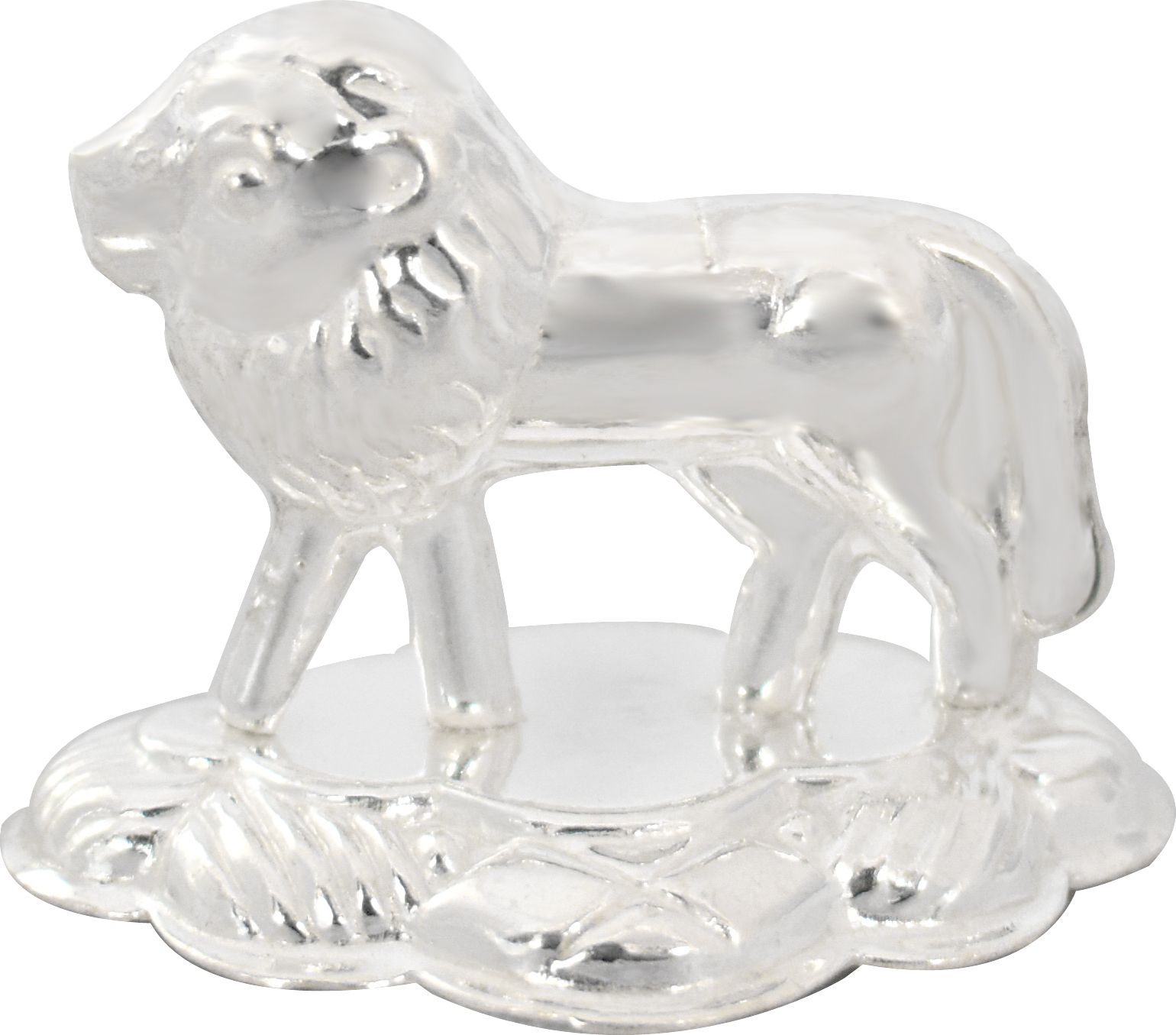 kmj pure silver lion idol for pooja and home decor, chandi ka sher Decorative Showpiece-3.2 cm-picture-35