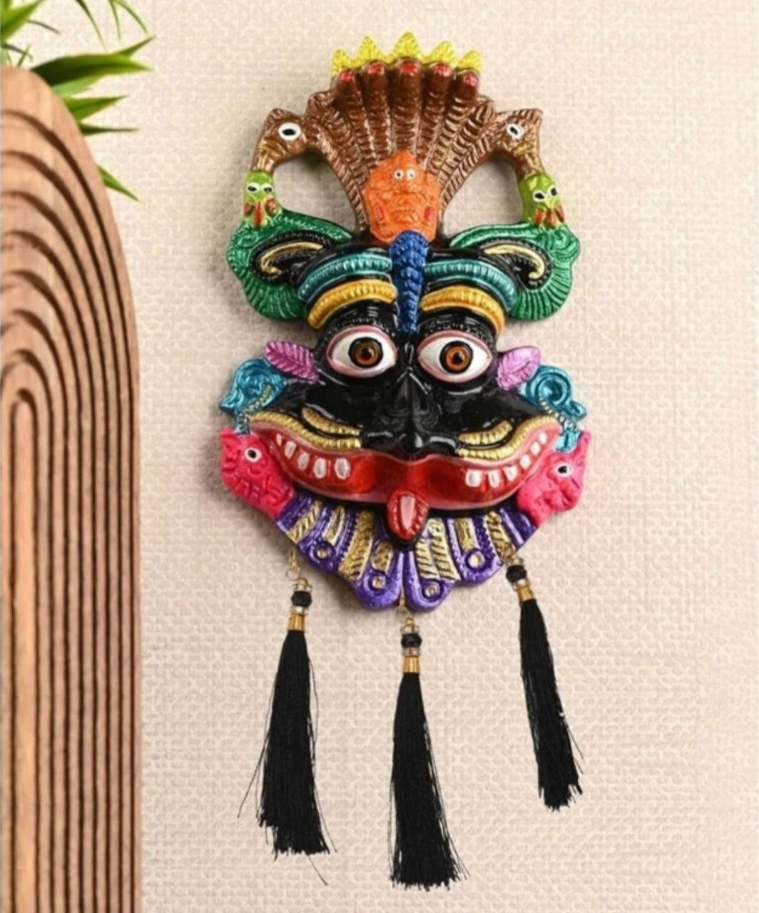 Nazar Battu Feng Shui Vastu Naag Ganesha Suraksha Kawach Evil Eye/Kirti Mukha Decorative Showpiece - 26 cm-image-3