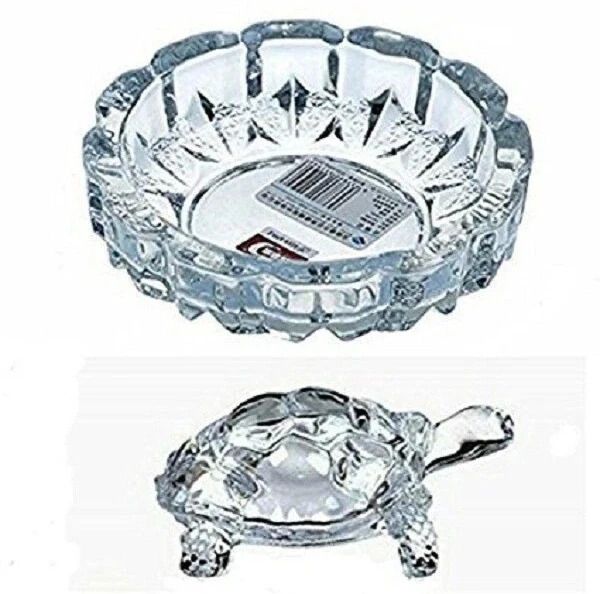 Crystal Glass Turtle Plated Feng Shui Tortoise Plate Vastu Yantra Feng Sui Lucky Gift Puja Articles Decorative Showpiece - 8 cm-image-6