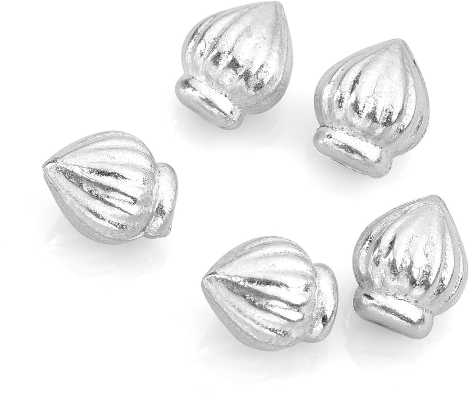dhruvs collection 925 Silver Modak Laddoo for Home Decor, Pooja & Gifting (Combo of 5) Decorative Showpiece - 4 cm-picture-19