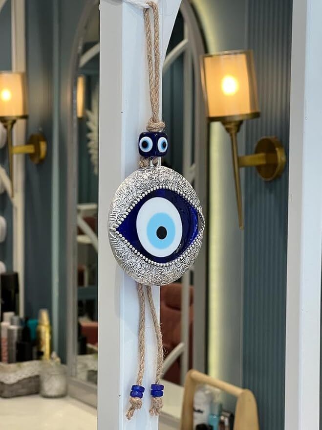 sharma ji Metal Feng Shui Vastu Blue Big Glass Evil Eye Door Iron Dream Catcher-picture-27