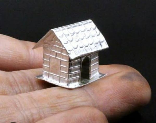 ASTRO-D Silver House/Hut/Ghar/jhopdi/for Vastu Shanti Puja 15 GM. Decorative Showpiece - 5 cm-picture-48