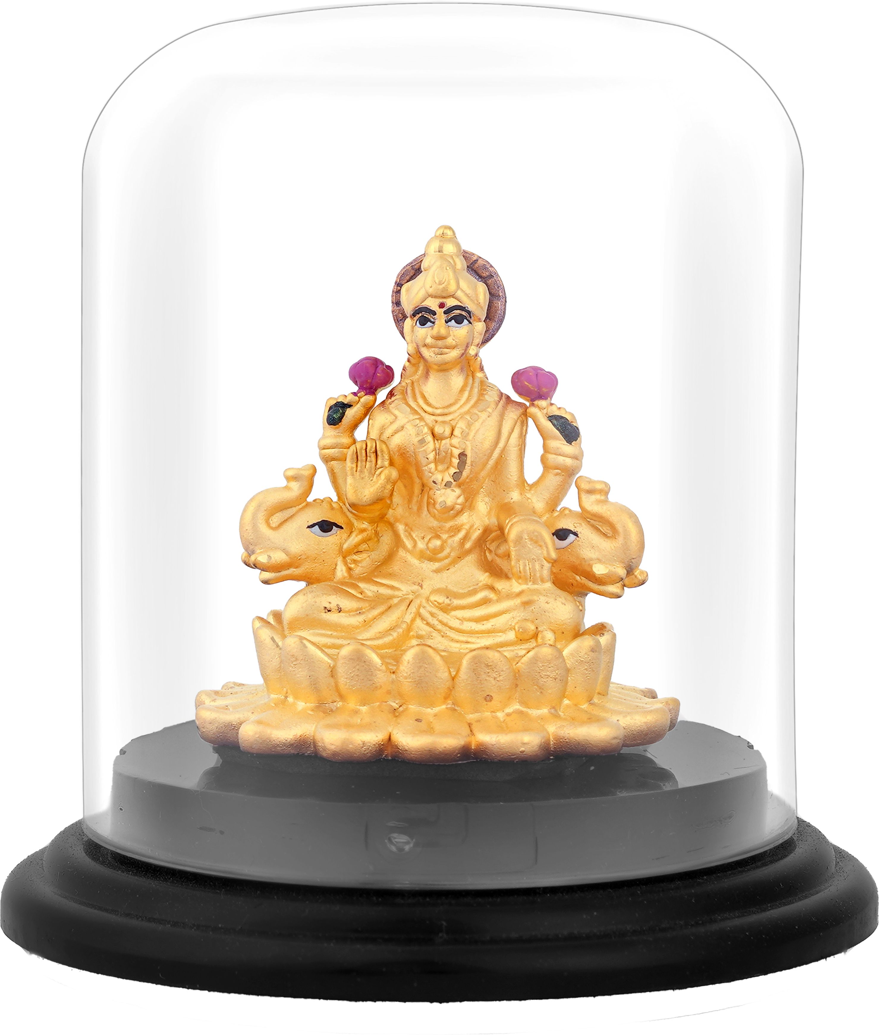 Gajalakshimi Gold plated idol - Ishna Gold & Silver Decorative Showpiece - 8 cm-picture-42