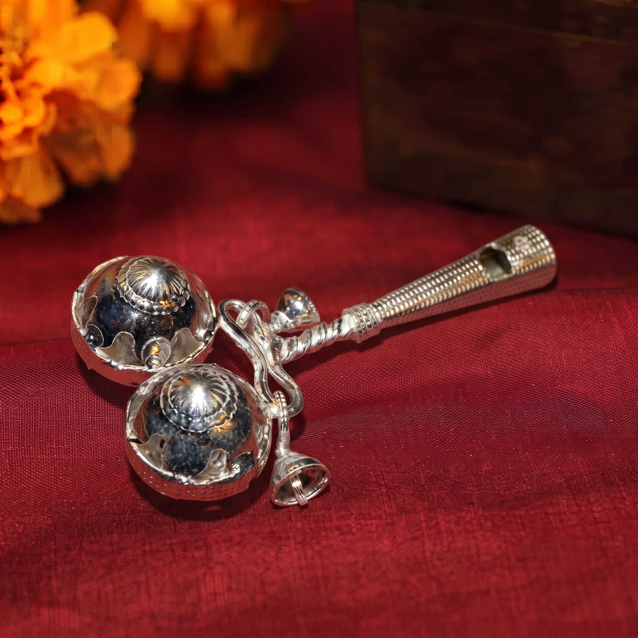 astro-d Modern Silver Baby Rattle 32g Decorative Showpiece - 3 cm-picture-48