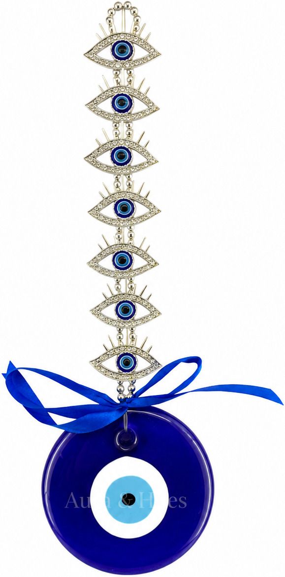 Aura & Hues Large Evil Eye Wall Hanging with Seven Nazar Charms Decorative Showpiece - 51 cm-image-31
