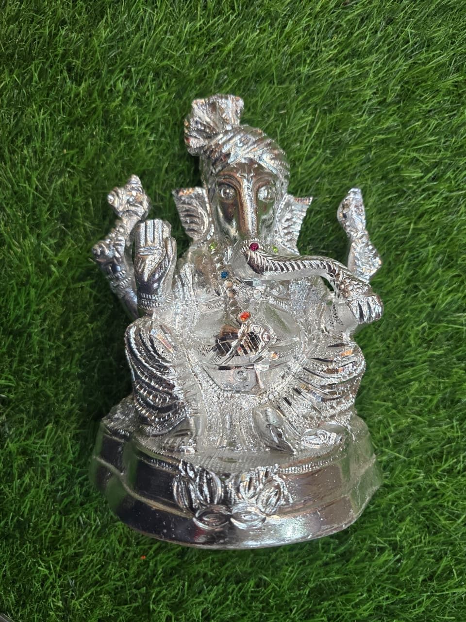 bharat sales corp Ganesh Silver Figure Decorative Showpiece - 21 cm-picture-25